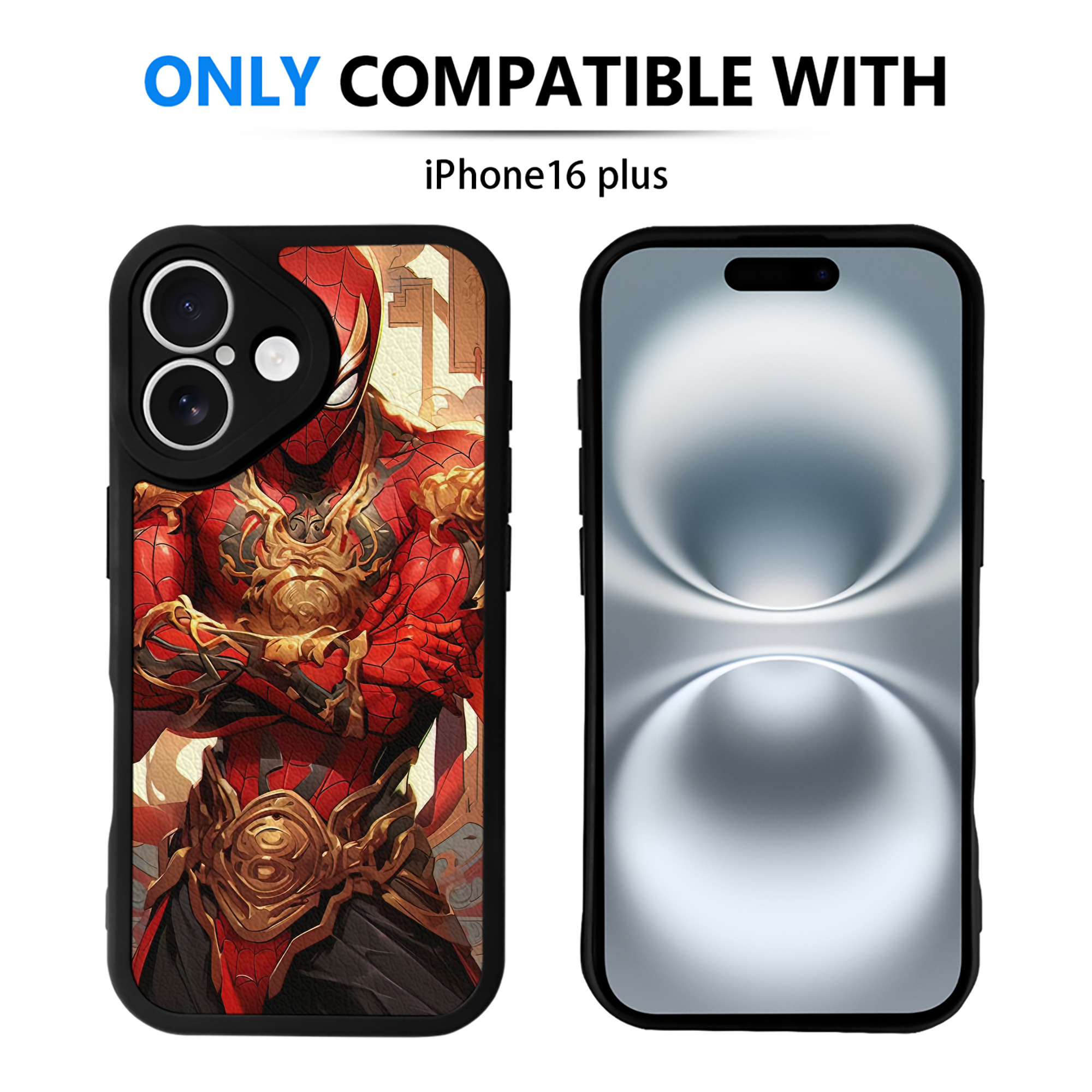 Spider Man スパイダーマン 【iPhone 16シリーズ対応】シリコンスマホケース（レザー調） 材質：シリコン